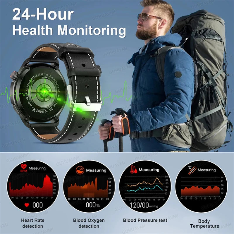 Men Smart Watch AMOLED Bletooth Call NFC Compass GPS Track Sport Watch Blood Sugar Women Smartwatch For Apple Samsung 2024 Man