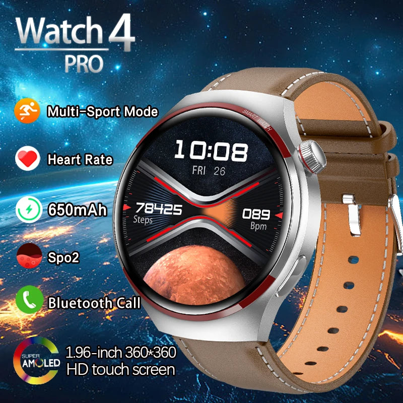 2024 New Original For WATCH4 PRO Smart Watch Men Watch 4 Pro AMOLED HD Screen Bluetooth Call GPS NFC Heart rate Sport SmartWatch