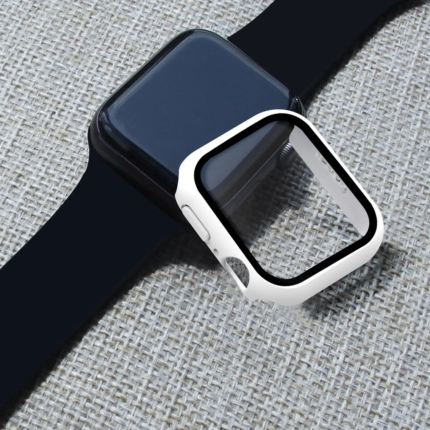 Glass+Cover For Apple Watch case 8 7 6 SE 5 3 iWatch Accessorie Screen Protector Apple watch serie 45mm 41mm 44mm 40mm 42mm 38mm