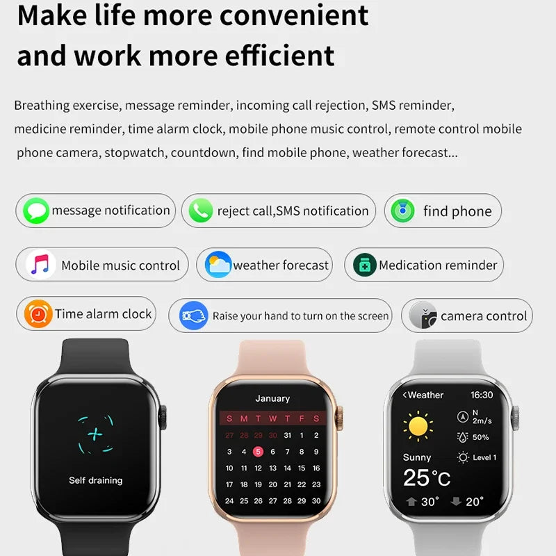 2024 New Watch 10 Smart Watch Fitness Men's Always Display Body Temperature NFC Sport Series 10 Original Smartwatch For Apple