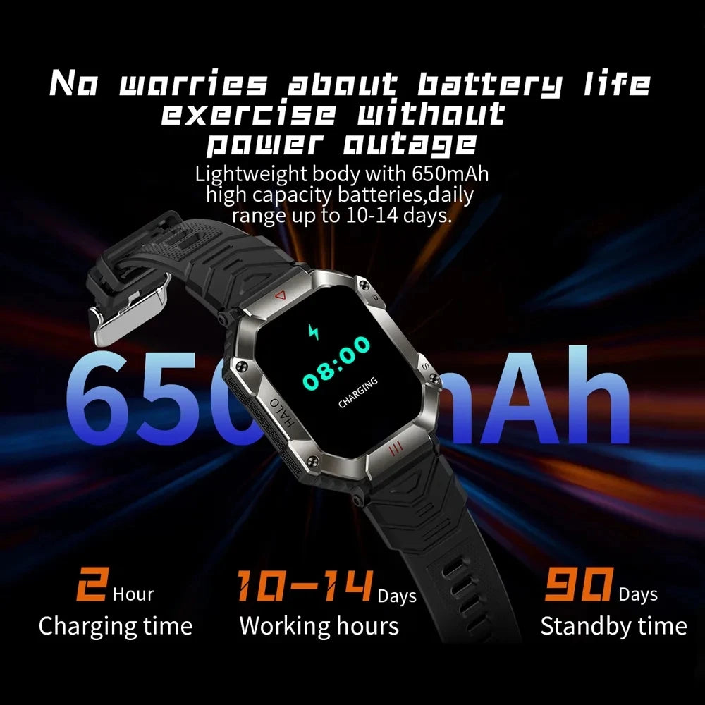 2024 New Military GPS Outdoor Sport Track Smart Watch Men 620mAh Ultra Long Standby Compass Bluetooth Call Waterproof Smartwatch