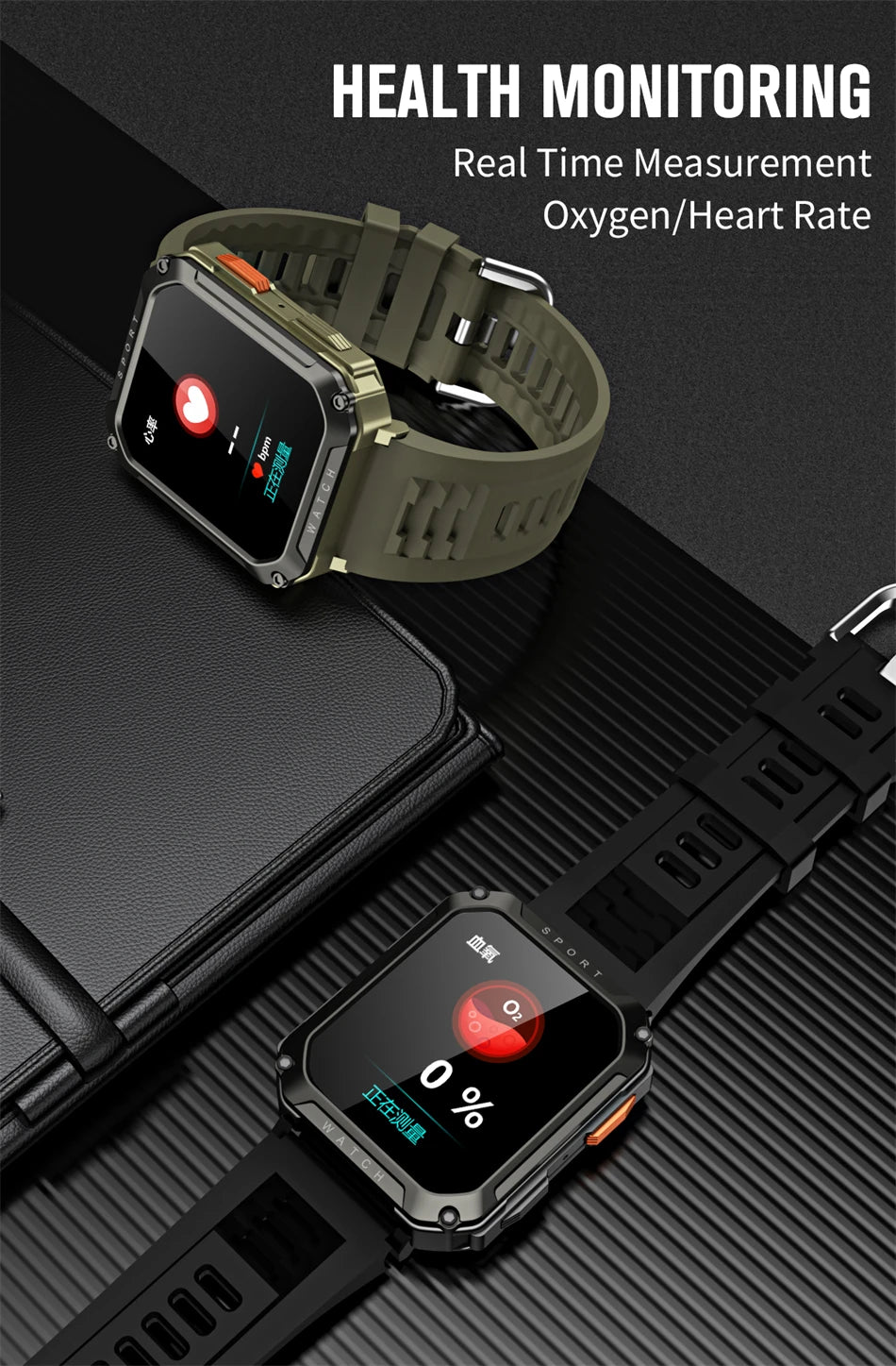 2024 New Outdoor Military Smart Watch Men Bluetooth Call Smartwatch GPS Sport Waterproof Ftiness tracker Watch For Android IOS