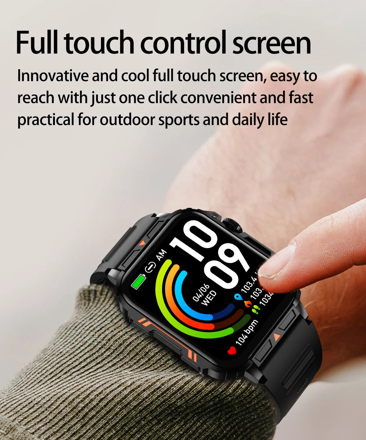 2024 New 1.95" Outdoor Military Smart Watch Men Bluetooth Call Smartwatch For Android IOS IP68 Waterproof Sports Fitness Watches