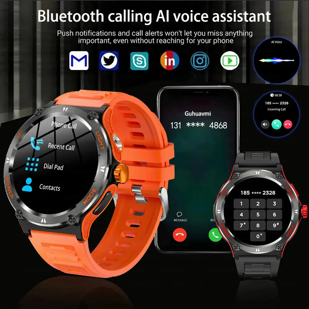 2024 New For Huawei Xiaomi 1.53"Ultra HD Bluetooth Call Smart Watch Men Heart Rate 3ATM Waterproof GPS Compass Sports Smartwatch