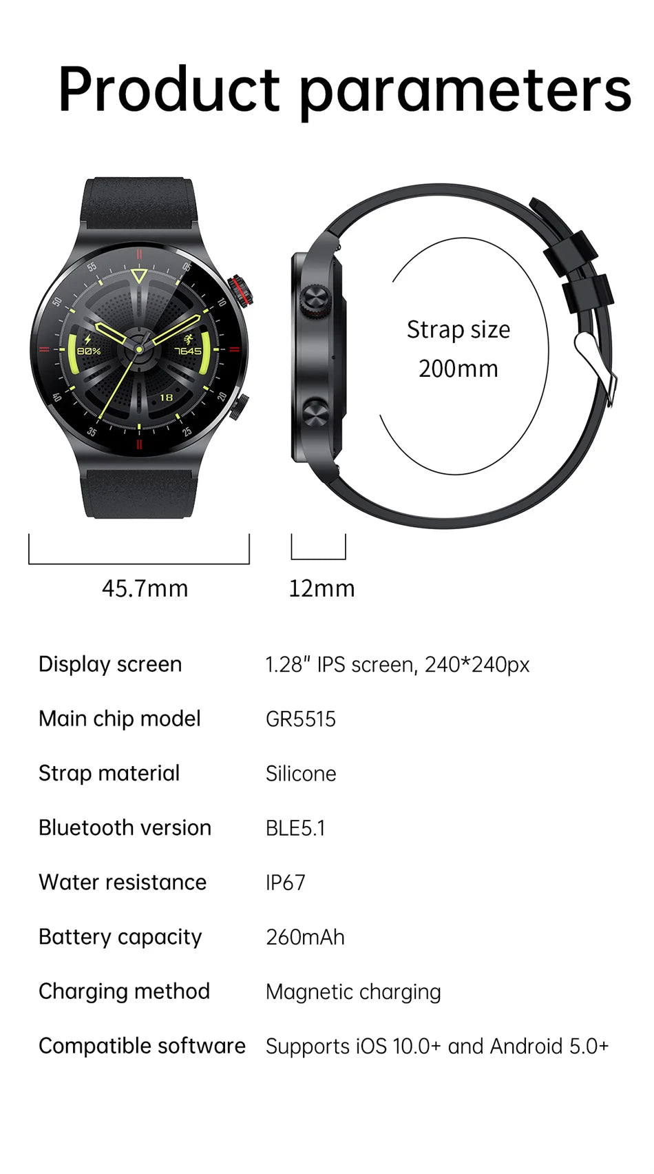 GPS ECG+PPG Bluetooth Call Smartwatch Sports Bracelet Waterproof Men's Smart Watch 2024 New For Huawei Xiaomi Android IOS