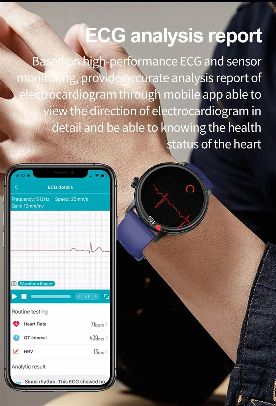 For Xiaomi Bluetooth Call Smartwatch for men women ECG+PPG+HRV Health Watch Blood Sugar Lipid Uric Acid Sport Smart Watches 2024