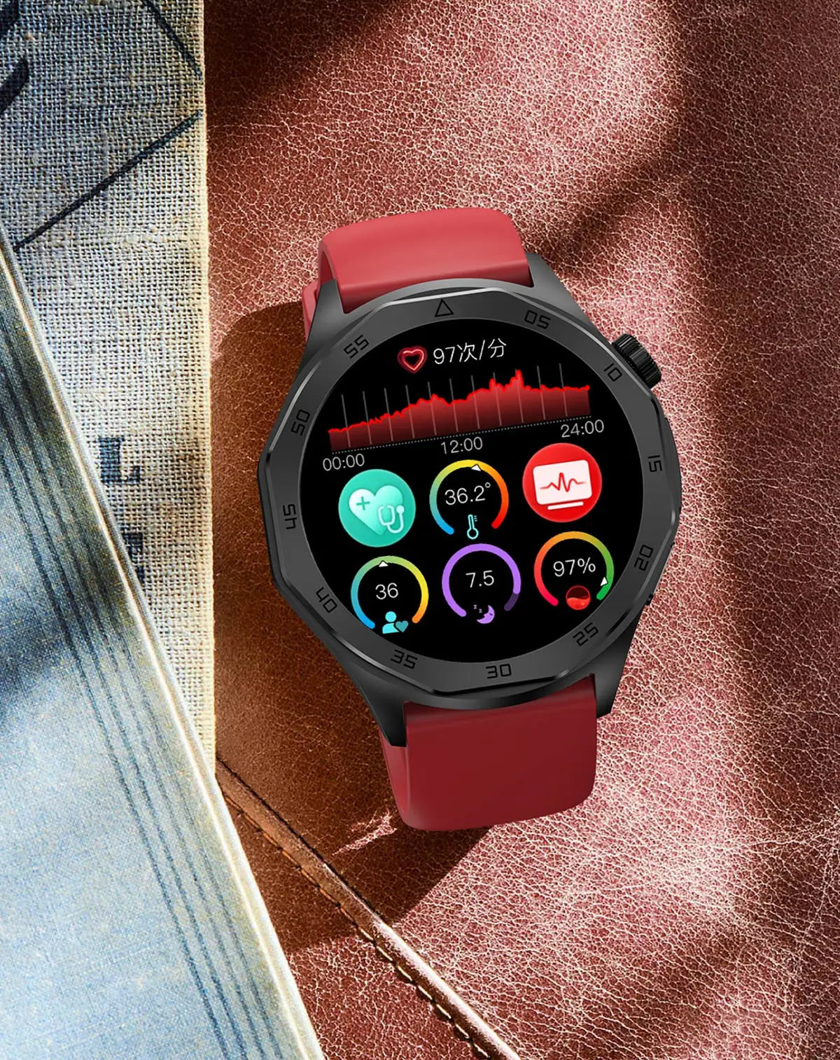 2024 New Medical Grade Smart Watch AI Diagnosi Blood Lipid Uric Acid Body Fat Blood Oxygen ECG+PPG Bluetooth Call Men smartwatch