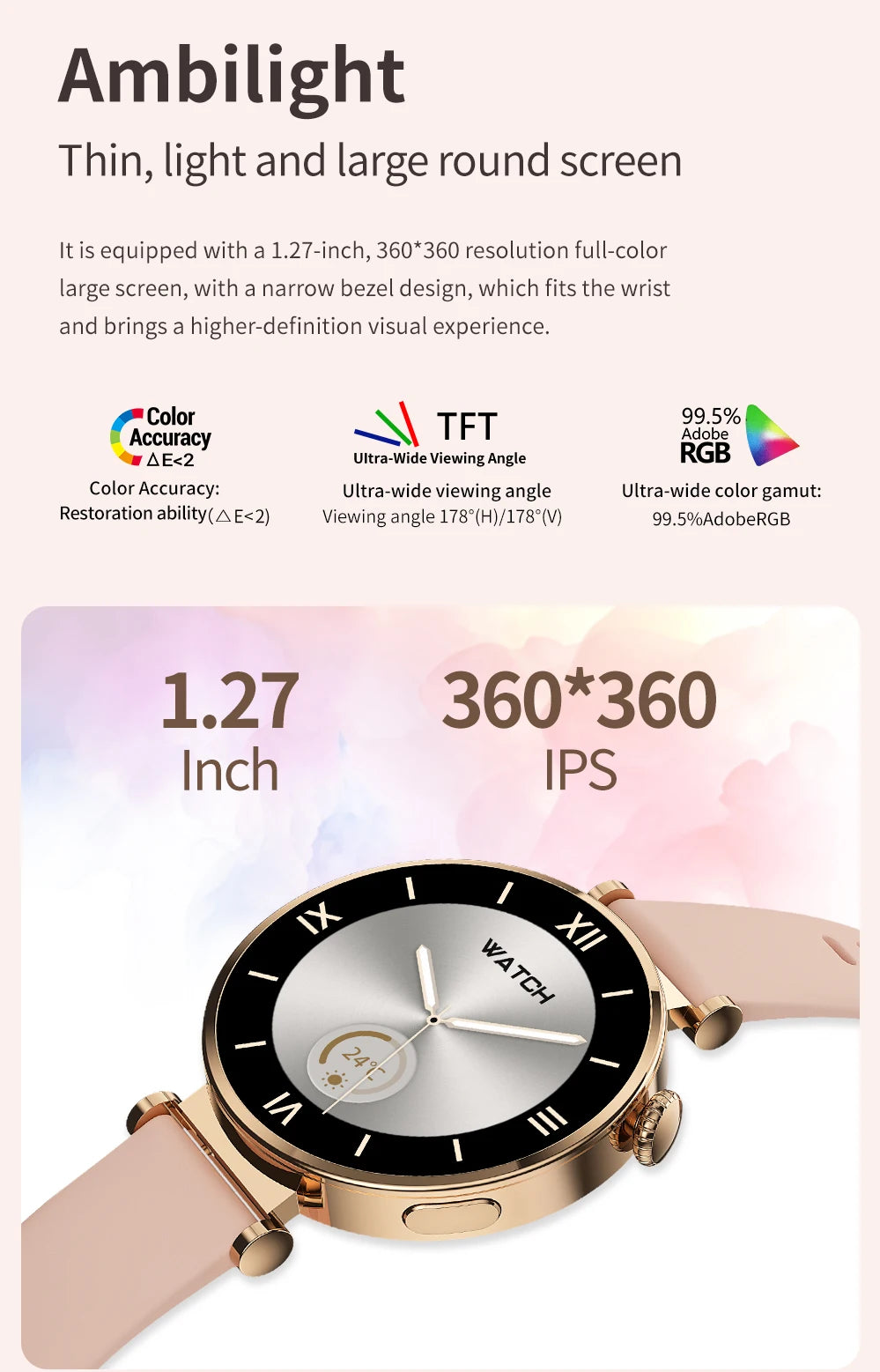 2024 New Bluetooth Call Smart Watch Women Blood Sugar Blood Oxygen Monitoring Watch 200 MAH Battery lP68 Waterproof Smartwatch