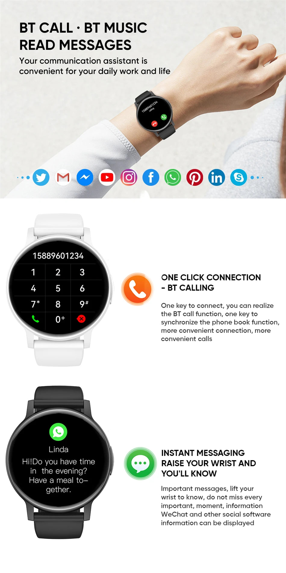 2024 New Bluetooth Call Smartwatch Women Heart Rate Sports Men Watch Fitness Tracker Waterproof Smartwatch Man For Android IOS