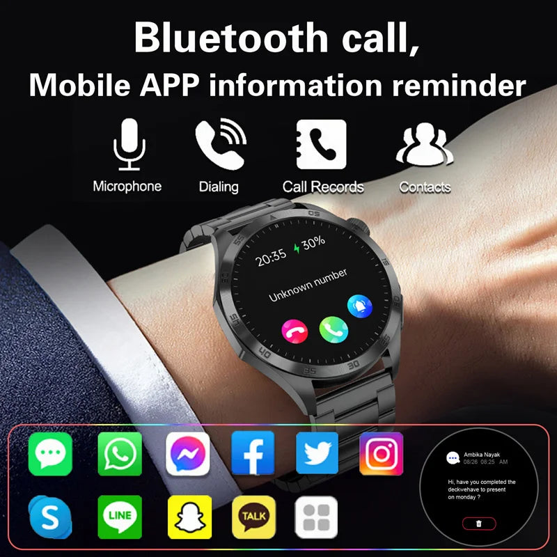 1.43'' Round Smart Watch Men Ecg for Xiaomi Android Ios Watches AMOLED Waterproof Blood Pressure Bluetooth Call Smartwatch 2024