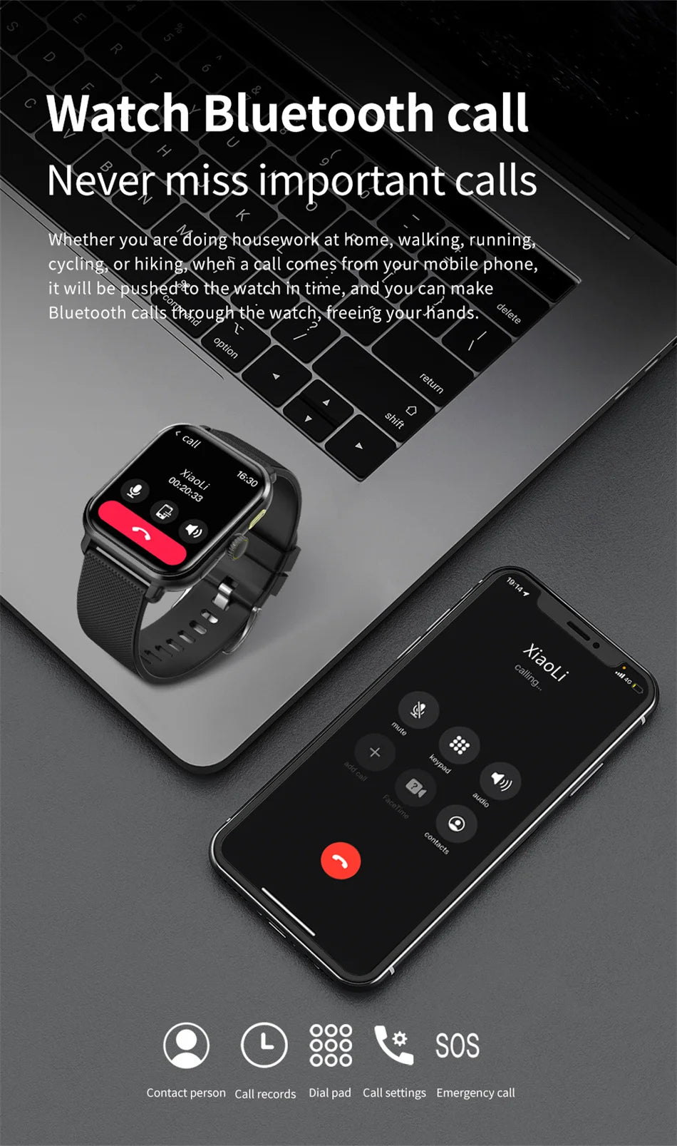 2024 For New Smart Watch High Refresh AMOLED Screen Always Show Time Bluetooth Call NFC GPS Men Smartwatch For Huawei Android