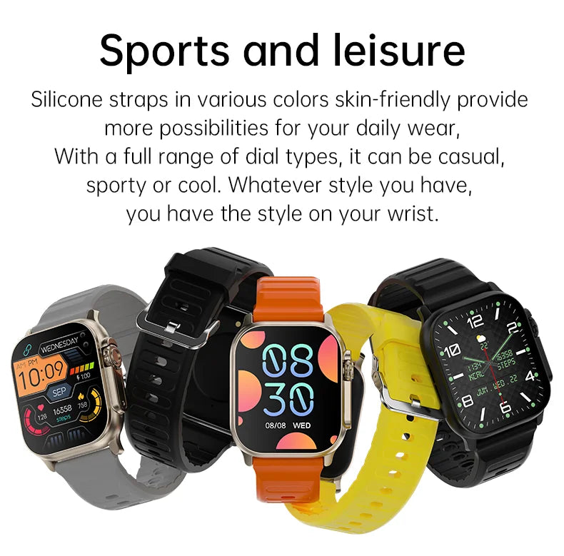 2024 New Sport Smart Watch Men 120+ Sports Mode Bluetooth Call 1.99 Inch Full Screen Touch Heart Rate Monitor Women SmartWatch