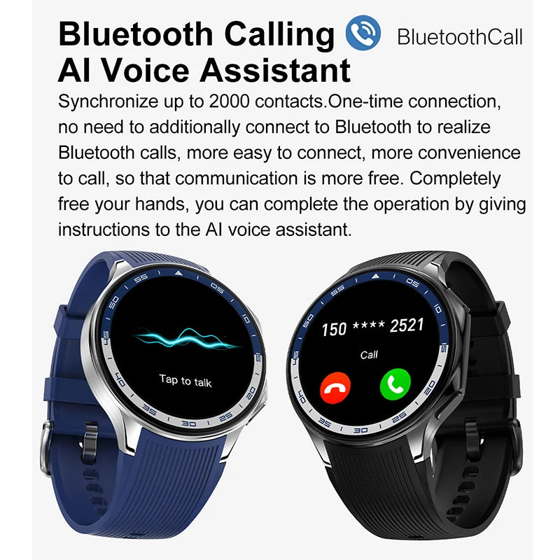 2024 New 3D Dial Smart Watch 4GB Memory Music Video Bluetooth Call Watch Men IP68 Waterproof AMOLED Smartwatch For TWS Earphones