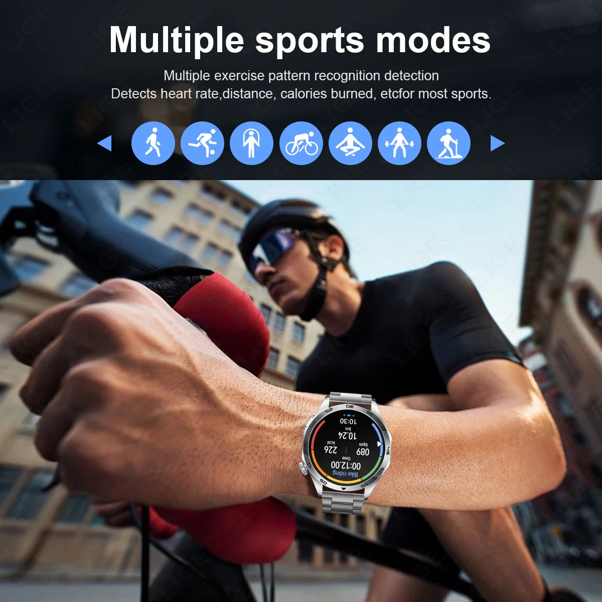 LIGE GT4 Pro Smart Watch Men ECG Health Monitoring Bluetooth Call Sports Fitness Tracker Music Smartwatch 2024 For Android IOS