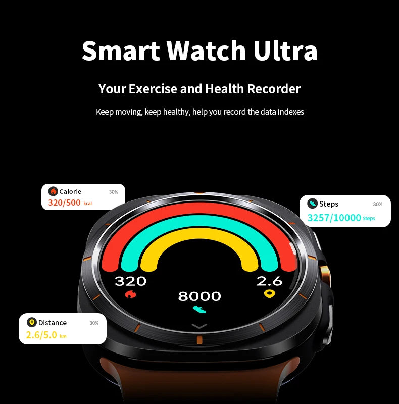 For Samsung Galaxy Watch Ultra New GPS Smart Watch Men Women HD AMOLED Screen Clock Heart rate BT Call Sports Smartwatch 2024