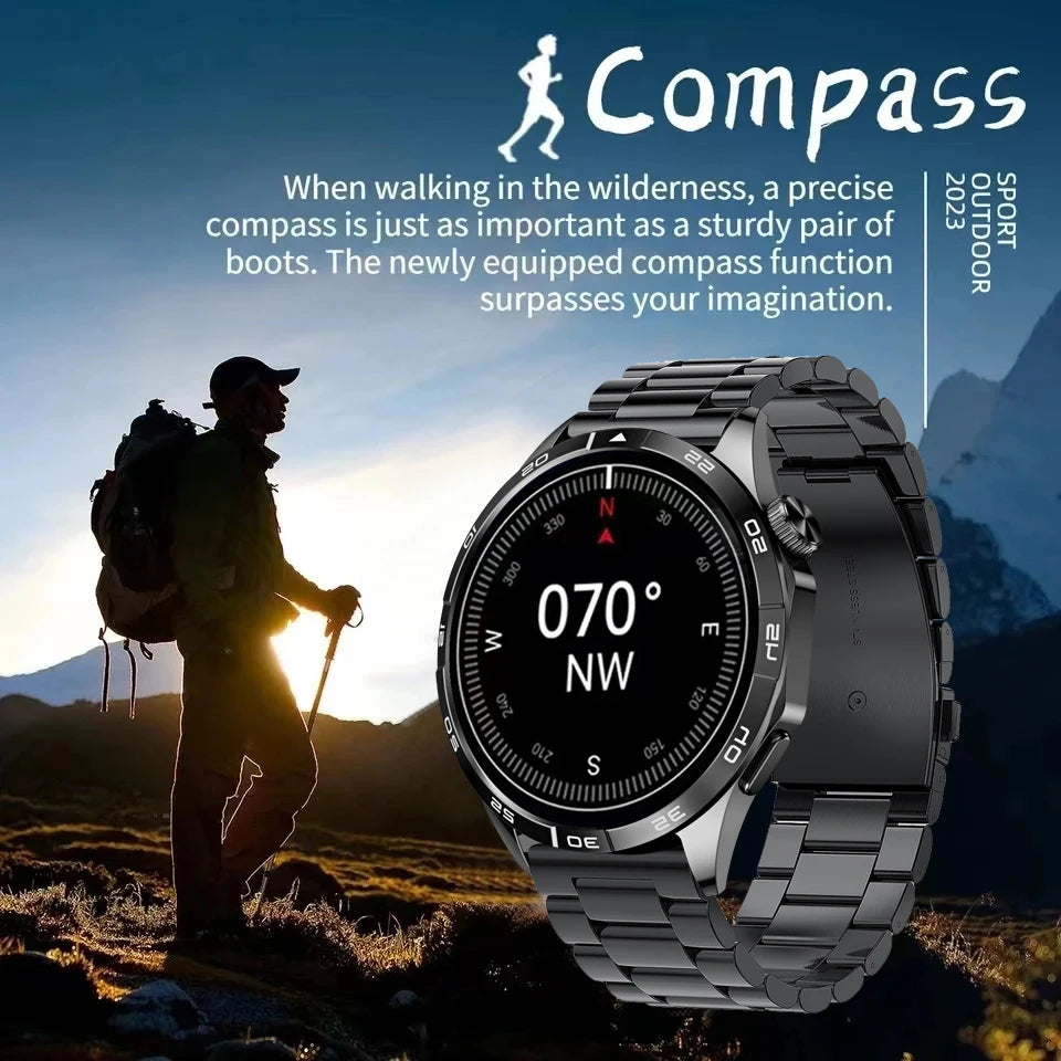 GPS Motion Tracking Men Smartwatch AMOLED 466*466 HD Screen Health Monitoring Bluetooth Call Waterproof Smart Watch Men 2024 New