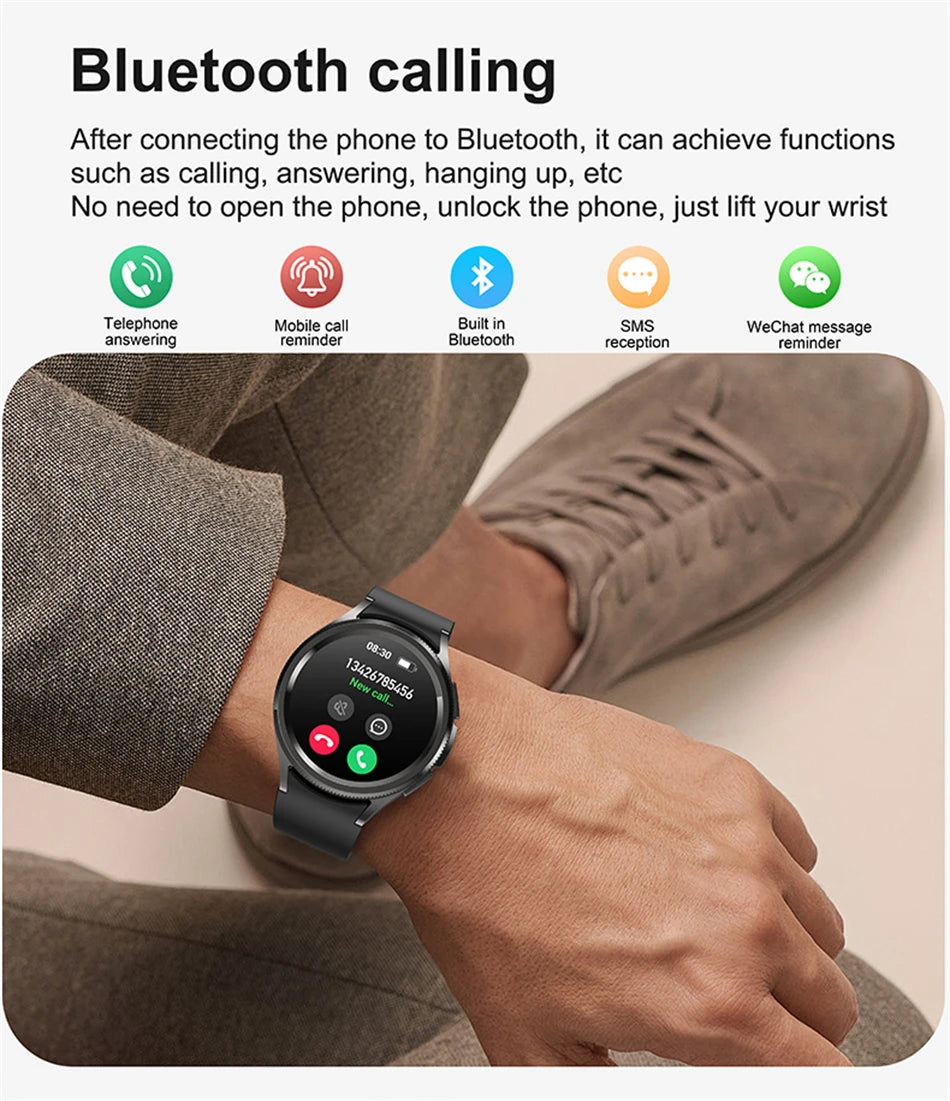 1.46 Inch Large Screen Smartwatch Men Voice Assistant Waterproof Sports Fitness Tracker Bluetooth Call Smart Watch Men 2024 New