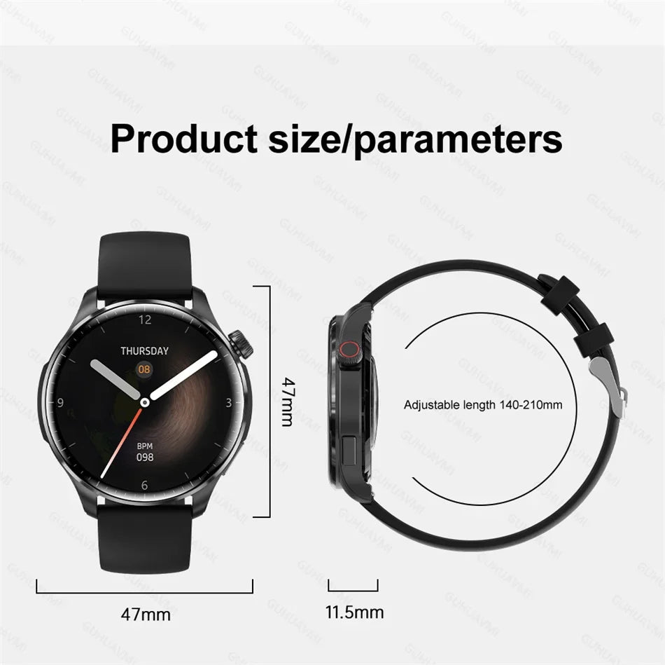 2024 High Precision GPS Smart Watch Men 360*360 HD Screen Heart Rate Blood Glucose IP68 Waterproof NFC Bluetooth Call Smartwatch