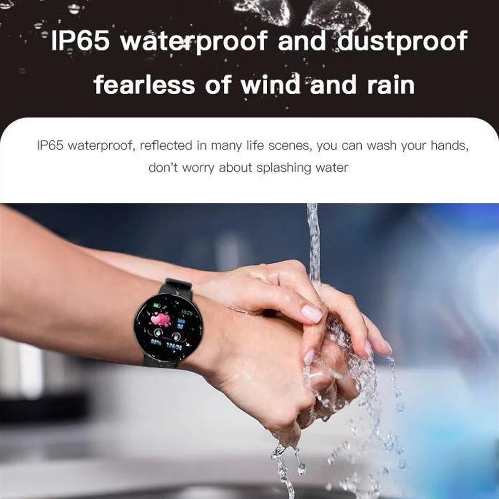 Reloj D18 Round Smart Watch 2024 Heart Rate Smartwatch Men Women Blood pressure Step Stopwatch Android Smart Bracelet Amazfit