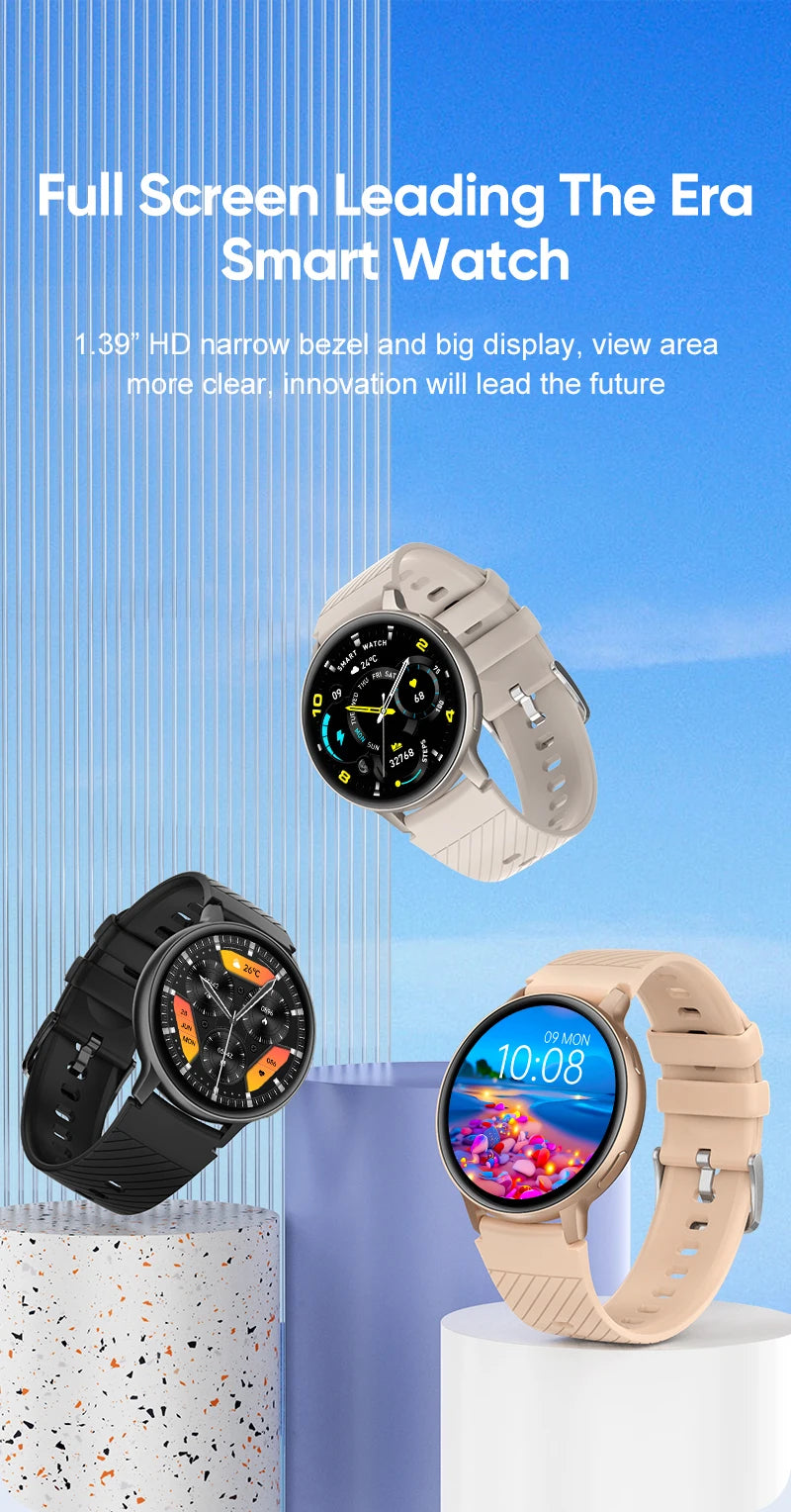 S52 Smartwatch 2024 Women Men‘s Girls Electronic Watch 1.39" Bluetooth Fitness Digital Original Waterproof IP67 Golden Clock