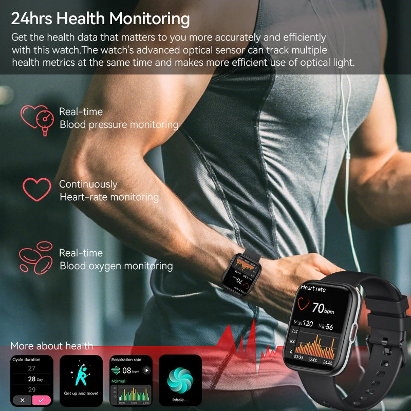 LIGE 2024 NFC Smart Watch Men  Smart Bracelet Sport Fitness Waterproof HD Screen Watches Men Smartwatch For XIAOMI Android IOS