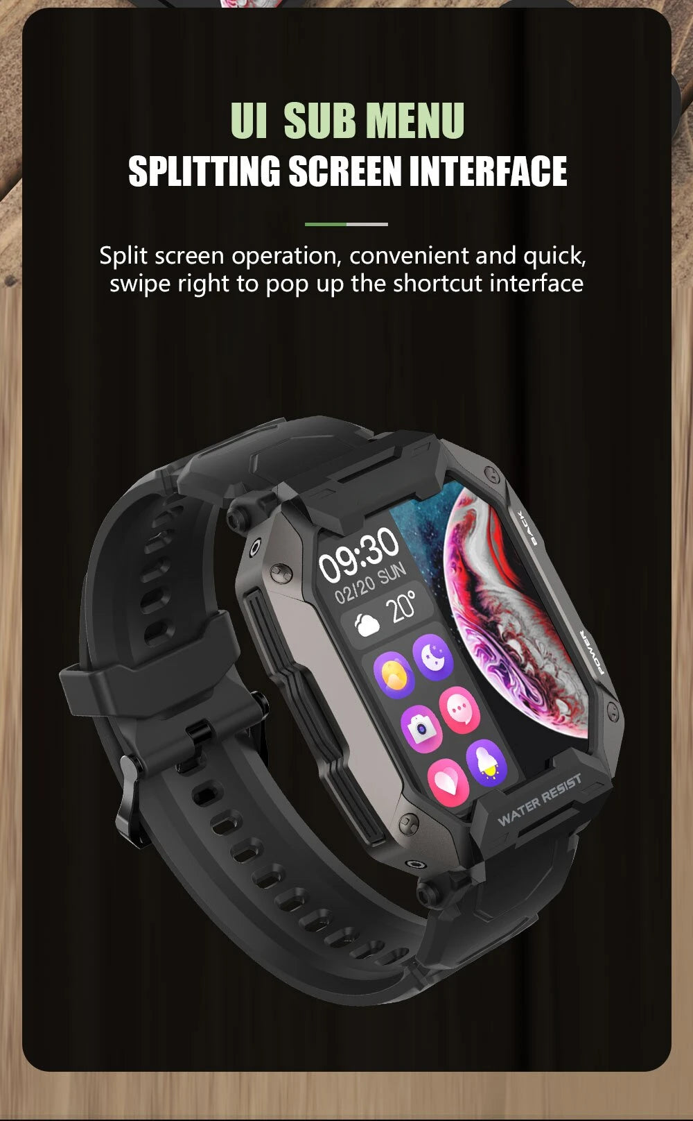 2024 New C20 Smartwatch Men 1.69 Inch HD Screen Bluetooth Call Sport Fitness 5ATM Waterproof Tracker Sleep Monitor Smart Watch