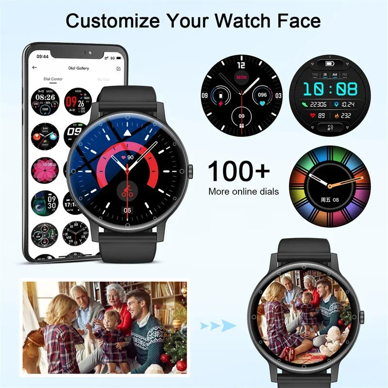 2024 HD Bluetooth Calling Waterproof Smart Watch Women Blood Oxygen Sports Fitness Men Smartwatch Suitable For Huawei Xiaomi