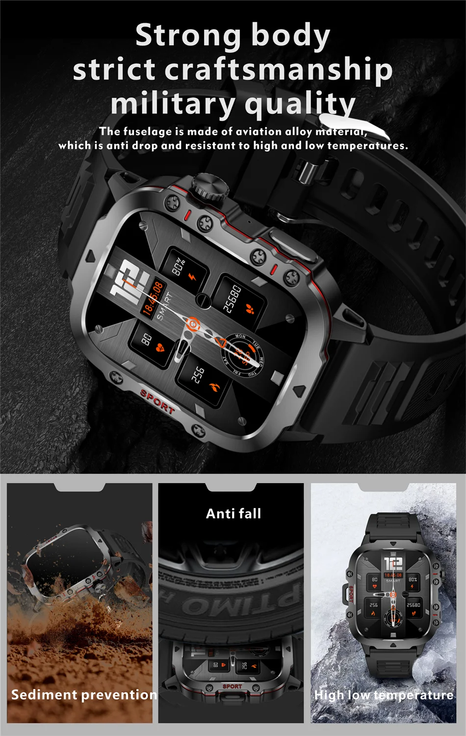 LIGE 2024 Outdoor Men Smartwatch Bluetooth Call SOS Sport Watch Voice Assistant 3ATM Waterproof Smart Watches For Android IOS