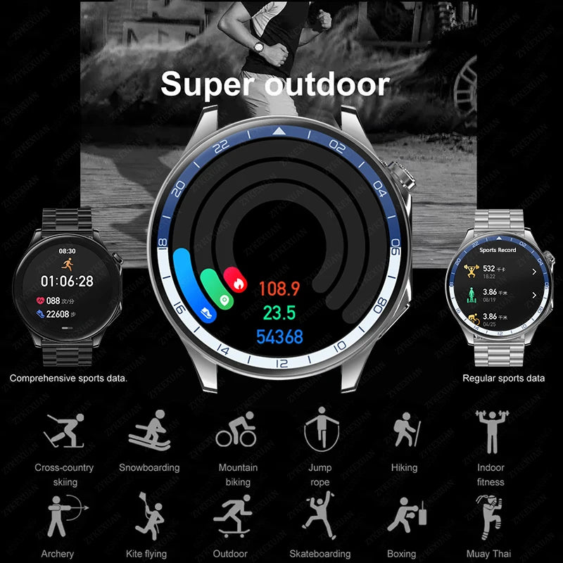 For Huawei Xiaomi OPPO Watch X Smart Watch AMOLED Screen Heart Rate NFC Bluetooth Call Men Women Waterproof Smartwatch 2024 New