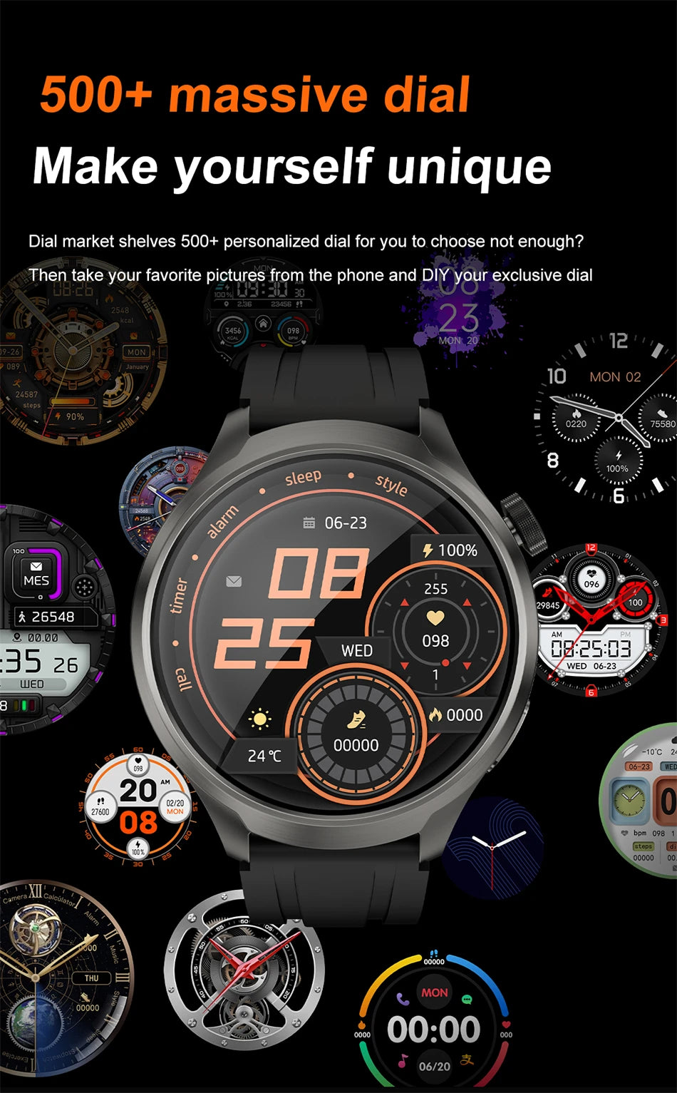 2024 New NFC Compass Smartwatch Men 1.85 Inch HD Large Screen GPS Tracker Heart Rate Voice Assistant Bluetooth Call Smart Watch