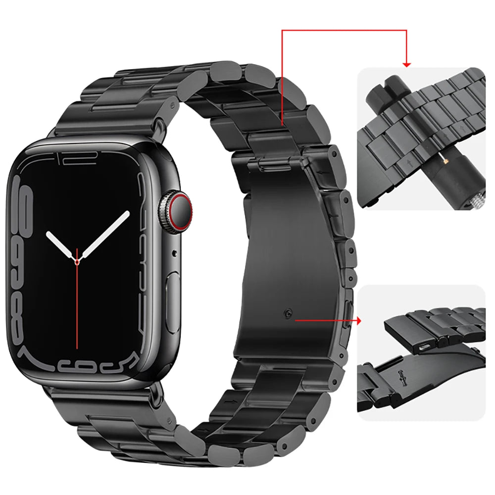 Metal Strap for Apple Watch Band 44mm 40mm 45mm 41mm 42mm Stainless Steel Wristband for iWatch Series 7 6 5 4 SE2 9 8 Ultra 49mm