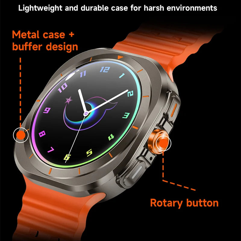 Outdoor GPS NFC Compass 47MM 1.46 Inch HD Screen Smart Watch Men Women GPS Sports Track Bluetooth Call Smart Watch Man 2024 New