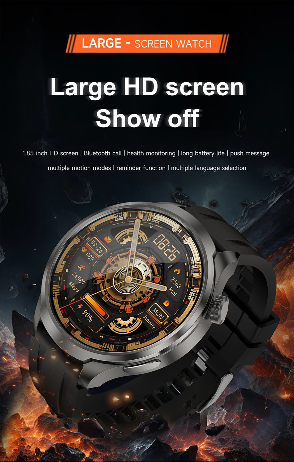 2024 New For HUAWEI GPS Sports Smart Watch Men Watch 1.85" AMOLED Screen Compass Altimeter Waterproof Bluetooth Call SmartWatch