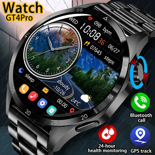 2024 New GPS Smart Watch Men For Huawei GT4Pro HD Screen Bluetooth Call Watches NFC IP68 Waterproof Blood Sugar Smartwatch Woman