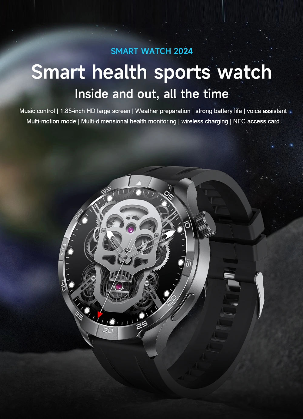 New For HUAWEI 1.85"AMOLED Screen GPS Sports Smart Watch Men NFC Compass Waterproof Watches Heart Rate Bluetooth Call Smartwatch