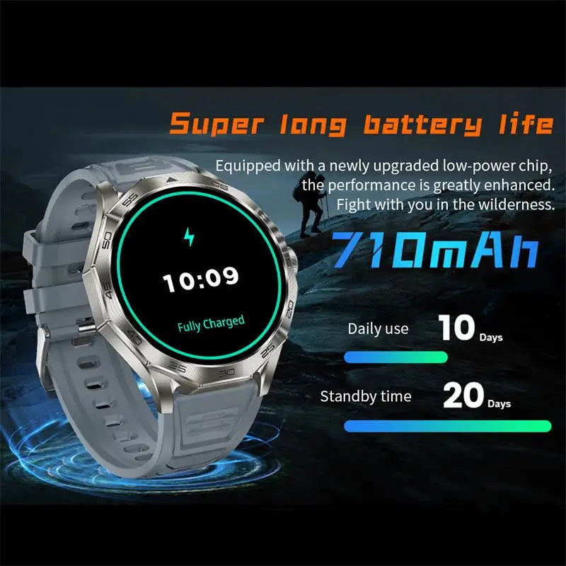 Outdoors Military Smart Watch Men For Android IOS Blood Pressure Waterproof 710 mAh Watches Bluetooth Call Smartwatch 2024 New