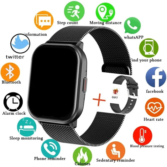 For Xiaomi Huawei Samsung 2024 New Smart Watch Men Women Heart Rate Blood Pressure Fitness Tracker Bluetooth Call Smartwatch Man