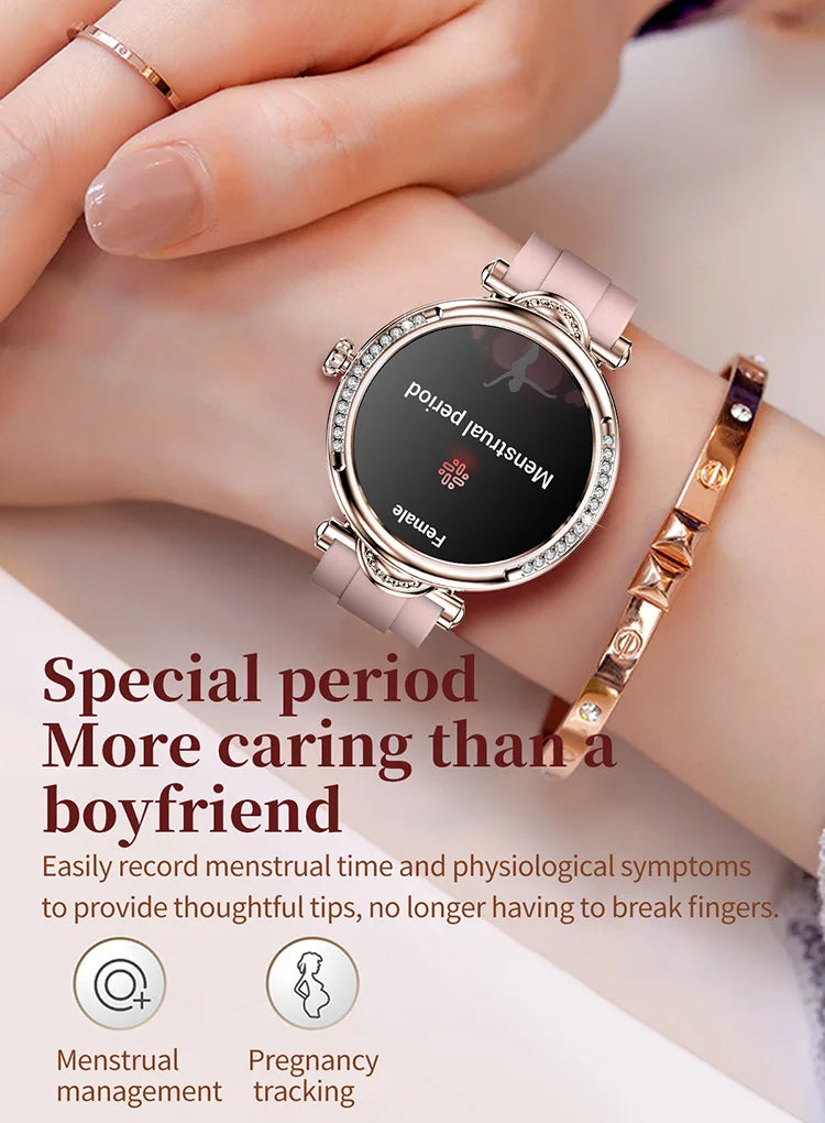 2024 New Fashion Women SmartWatch 366 * 366 AMOLED HD Screen Watch Heart Rate Blood Pressure Smart Watch Women For Android iOS