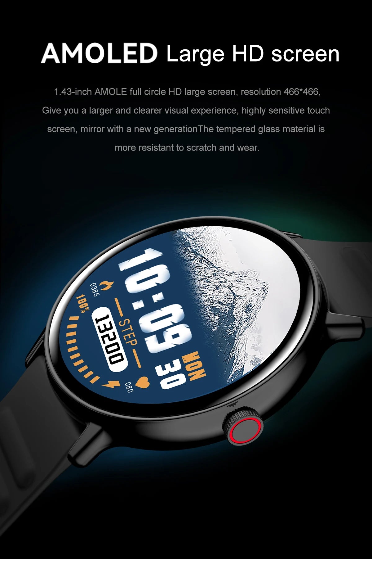 2024 New AMOLED Smart Watch HD Display Screen Bluetooth Calls Men Women Smartwatches Health Tracker Heart Rate Smartwatch