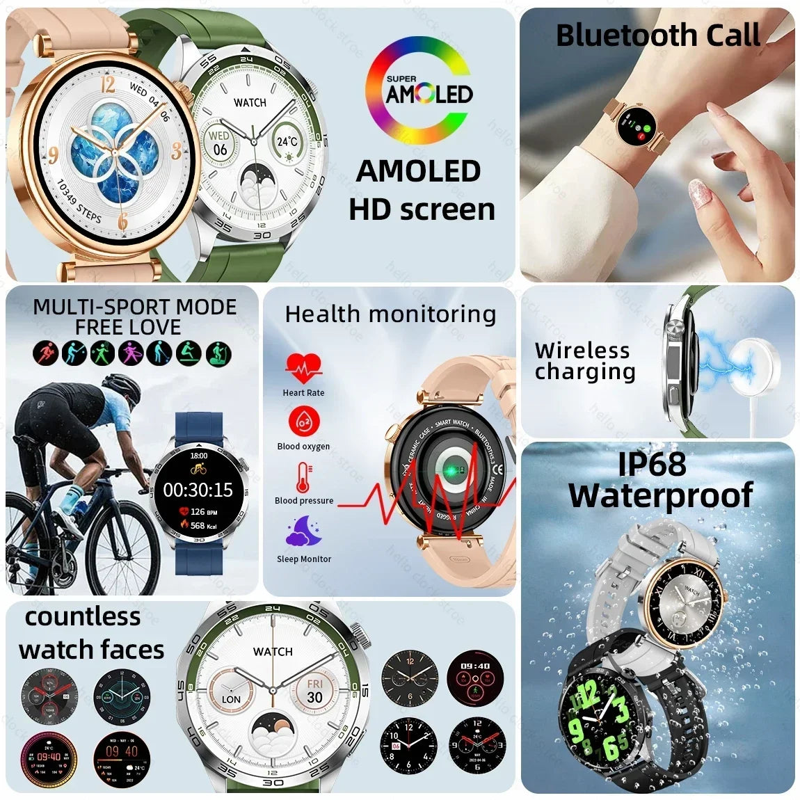 For Huawei GT4 Pro Smartwatch 2024 New HD AMOLED NFC Compass ChatGPT Dial Bluetooth Call Wireless Charging Smart Watch Men Women