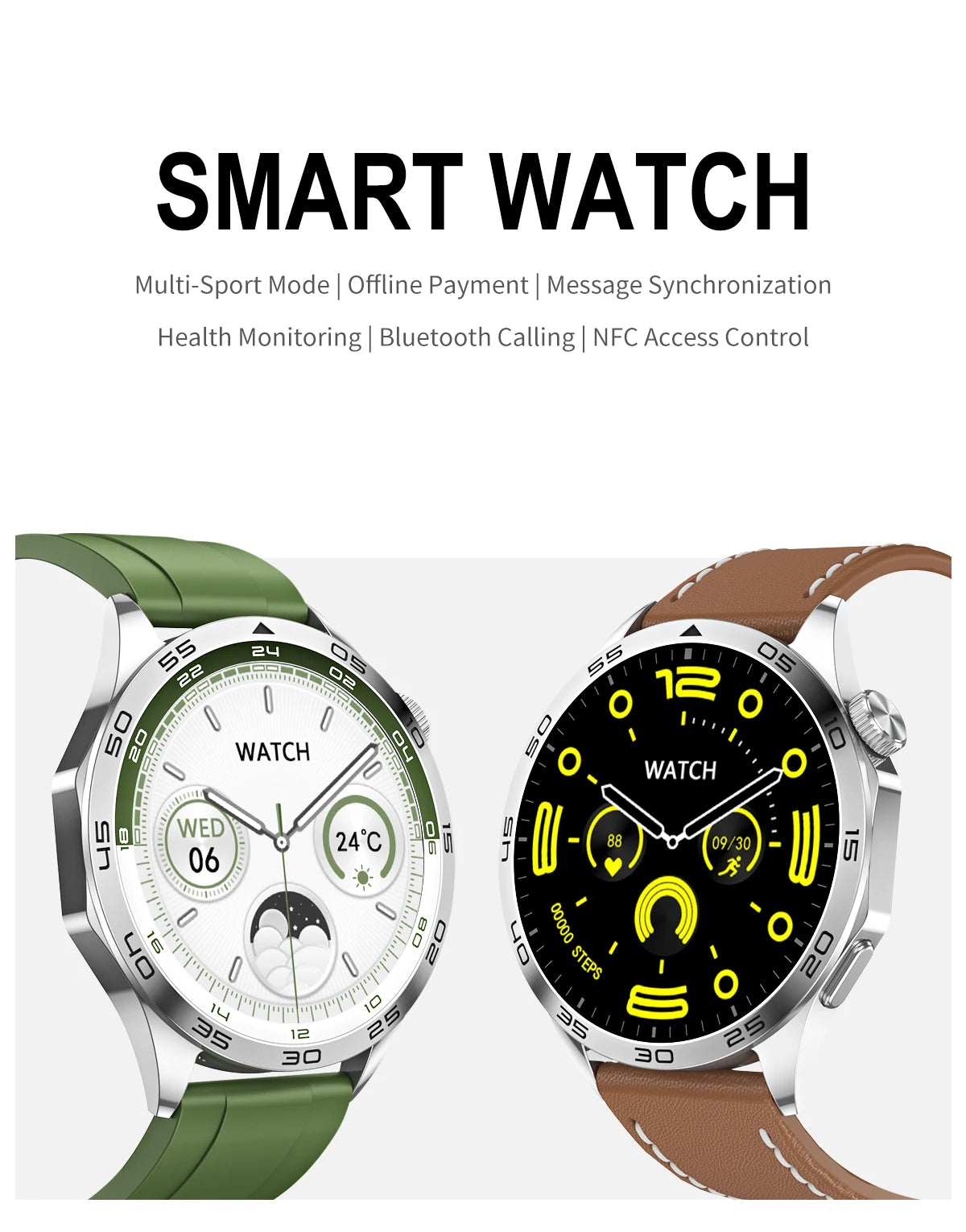 2024 New Original WATCH 4 Pro Smartwatch Men Bluetooth Call 1.43" AMOLED Screen Sports Fitness Watch IP68 Waterproof Smartwatch