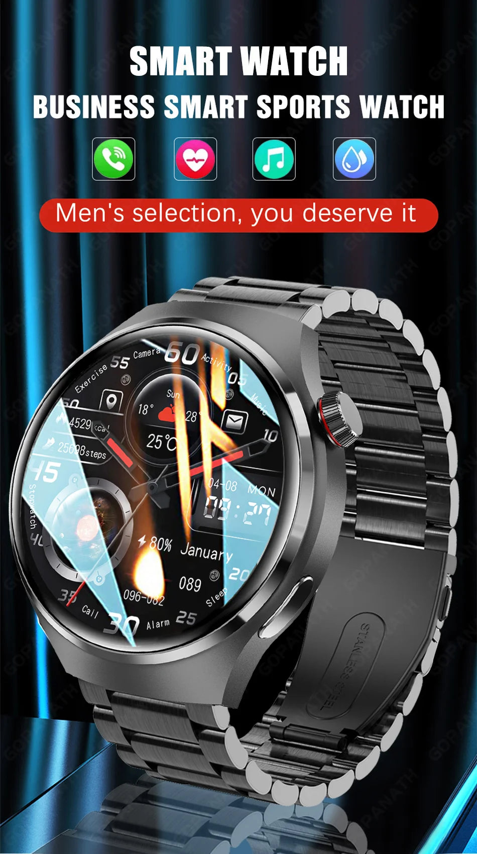 For Huawei Watch  Pro Men Smart Watch AMOLED Customized Dial Sports Fitness Tracker Bluetooth Call Sports Smartwatch New 2024