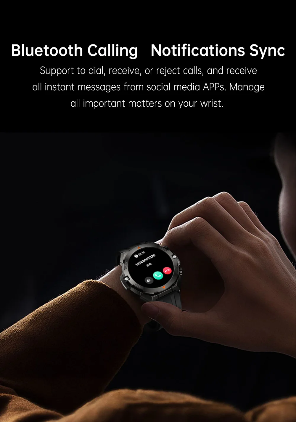 2024 New For Xiaomi Military Smart Watch Men IP68 5ATM Outdoor Sports Fitness Tracker Health Monitor 1.43" BT Call Smartwatch