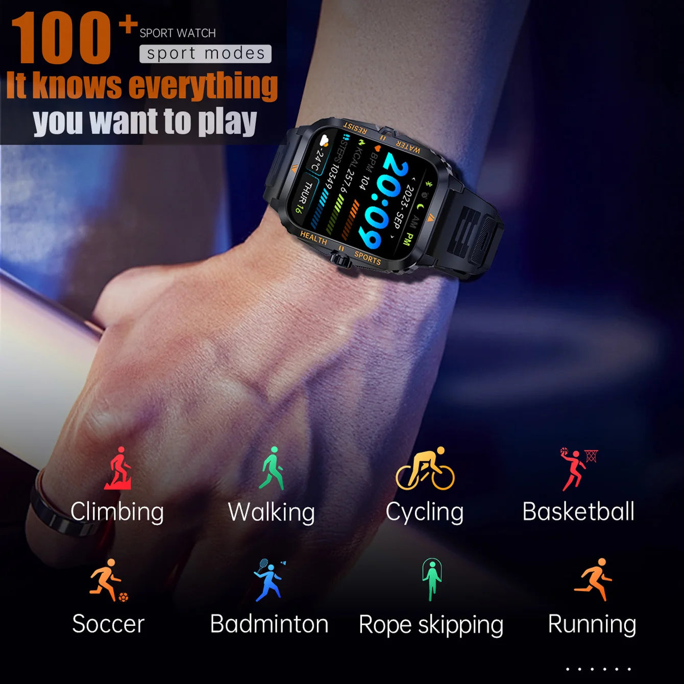 2024 Outdoor Smart Watch For Man Consumer Electronics Blood Pressure Measurement Ultra Resistant Military Smartwatch