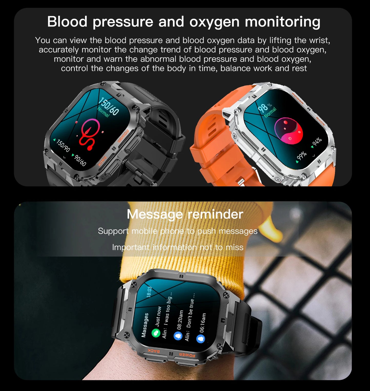 New 1.96-inch AMOLED screen high-definition Bluetooth call for men 2024 smartwatch fitness smartwatch suitable for Android IOS