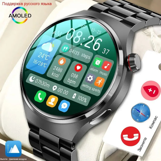 2024 Sports Smart Watches Blood Pressure GPS NFC Smart Watch Men 360*360 AMOLED Screen Heart rate Bluetooth Call Man Smartwatch