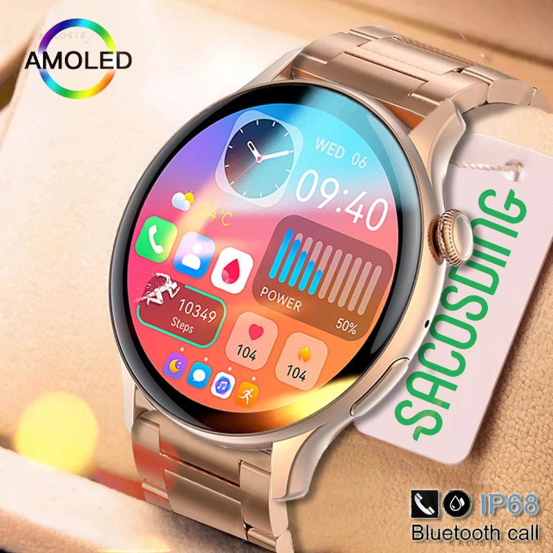 2024 Bluetooth Call Ladies Smart Watch Men AMOLED 466*466 HD Screen Always Display Watches Custom Dial NFC SmartWatch For Xiaomi