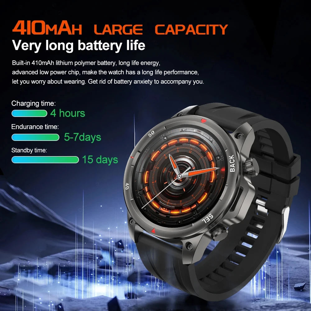 2024 New Outdoor Military DK68 Men Smart Watch NFC Access Control Unlock Bluetooth Wireless Call Health Sports Women Smartwatch