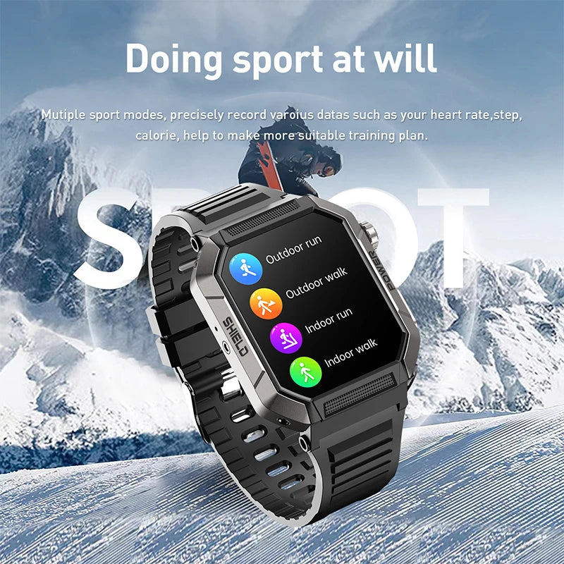 2024 New Men Smart Watch Sports Waterproof Smartwatches Heart Rate Blood Pressure Temperature Monitoring Smart Watches for Men's