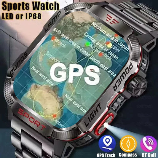 2024 New Outdoor Professional Sports GPS Smart Watch Men Heart Rate Bluetooth Call 3ATM Waterproof Swimming Fitness Smartwatches